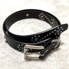 Gamma Gallery Y2K スタッズ ナローベルト ターコイズ ブラック