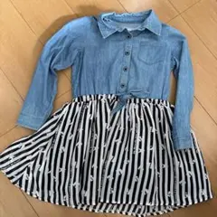 130 デニム　シャツ　ワンピース