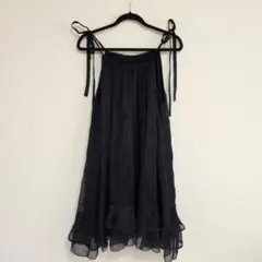SNIDEL スナイデル シフォン刺繍ワンピース ブラック