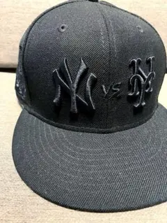 ニューエラオールブラックキャップ　ヤンキースvsメッツ　サブウェイ地下鉄シリーズ