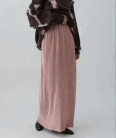 【新品タグ付き】LEPSIM ベロアプリーツスカート ピンク フリー