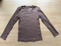 無印良品MUJI コットンリブ編みクルーネック長袖Ｔシャツ