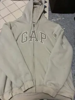 GAP ボアライナー ジップアップパーカー ベージュ 裏起毛