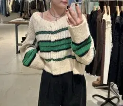 定価7150円　新品　kastane 【2WAY】ボーダーモヘアライクニット