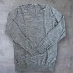 UNIQLO uniqlo ウールマーク ニット Vネック グレー　XL