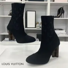 ヴィトン シルエットライン ニット モノグラム アンクルブーツ ブラックのサムネイル
