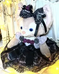 128リボン柄黒レースドレス　リーナベル　コスチューム　ステラルー　クッキーアン