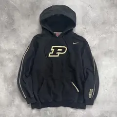 NIKE パデュー大学 フーディー カレッジロゴ 刺繍 サイドラインUSA古着