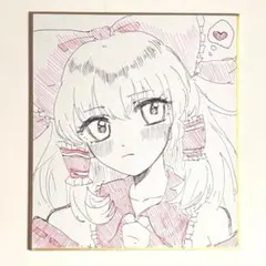 養*士様 天童ケイ ブルーアーカイブ ブルアカ 手描きイラスト ミニ色紙