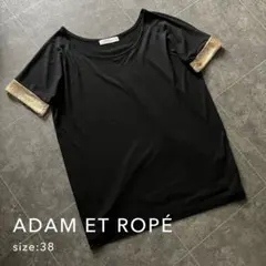 ADAM ET ROPE アダムエロペ カットソー ブラック 38 Tシャツ