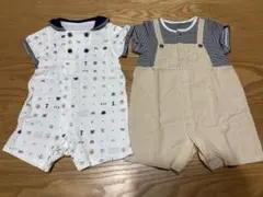 赤ちゃんの城　カバーオール 2点　スタイ2点の4点セット