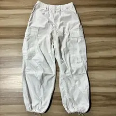 GU ホワイトカーゴパンツ ウエストゴム