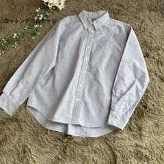 【美品】シンプル コットンシャツ L 重ね着 グレー 着回し 襟付きカジュアル