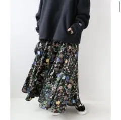 ジャーナルスタンダード レリューム　ブラックフローラルマーメイドスカート