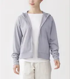 MUJI 無印良品　ＵＶカット乾きやすいフルジップパーカ完売ラベンダーXL紫藤色のサムネイル