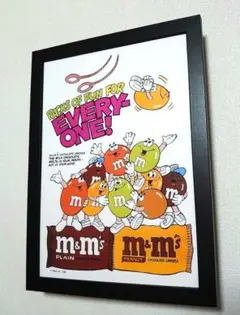 m&m ポスターフレーム付き壁掛け アメリカンレトロ広告ポスター