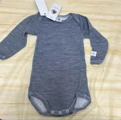 【新品】PETIT BATEAU ボーダー長袖ロンパース 12m/74cm
