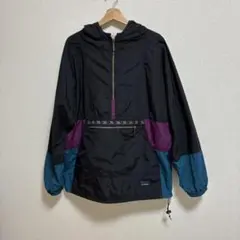 美品 80-90s ブラックナイロンアノラックパーカー L.L.Bean L黒