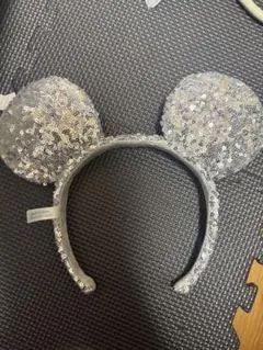 シルバー ミッキー耳 カチューシャ