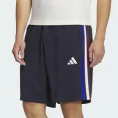 S 新品 アディダス ショートパンツ メンズ ジャージ ハーフパンツ ネイビー