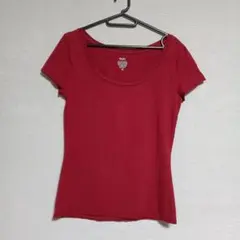 【モッシモ】ボルドー色・半袖 Tシャツレディース Mサイズ・古着屋のサムネイル