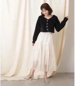 ジルバイジルスチュアートカーディガンリボンビジューショート