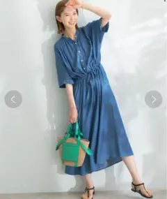 URBAN RESEARCH デニムワンピース　半袖　七分袖