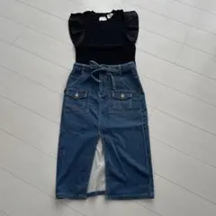 Supreme.La.La.の黒いリブニット&デニムスカートのサムネイル