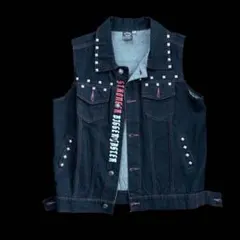 スタッズデニムベスト リメイク y2k パンク ロック ギャルゎ 平成