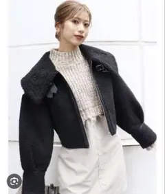 MURUA ムルーア オーバーカラー　ショート　ボアブルゾン