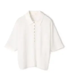 cccmalie コットンカシミヤ レースポロ襟半袖ニット　グレー 38 cccmalie コットンカシミヤ レースポロ襟半袖ニット グレー 38 - メルカリ