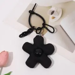 バッグチャーム ふかふかキーホルダー 花 キーチャーム 可愛い 韓国