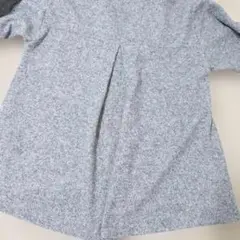 Aライン バックプリーツ グレー系 ハイネックニット長袖