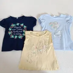 GAP他　Tシャツ 3点セット (水色, 紺色, 黄色)90〜100cm
