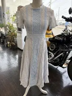 G325 Noela ロングワンピース　総レース　そうレースワンピース　幾何学