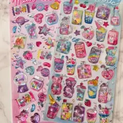 243.送料込み　キラキラ3Dシール2個セット