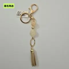 【匿名】タグ付き タッセル バッグチャーム キーホルダー