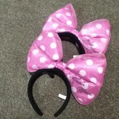 ディズニー　ミニー　ビッグリボン　カチューシャ　水玉　ピンク　パルパルーザ　JK