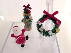 ミニチュア クリスマスツリー リース サンタ 3点セット⑨