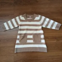 ストライプニットセーター ベージュホワイト