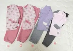 長袖キルトパジャマ、長袖パジャマ　110サイズ　4セット