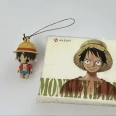 ONE PIECEワンピース　ルフィストラップおまけでポケットティッシュ付のサムネイル