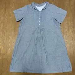 丸襟半袖ワンピース　Lサイズ　千鳥格子　中古
