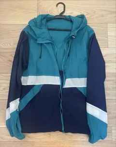 NERGYフード付きウィンドブレーカー ネイビー/ターコイズ