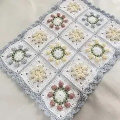 かぎ針編み お花のマルチカバー