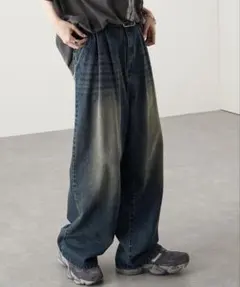 Alfred Alex ヴィンテージ ワイドデニムパンツ