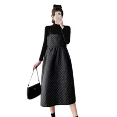 レディースワンピース中綿冬用ノースリーブワンピース￼キャミワンピース