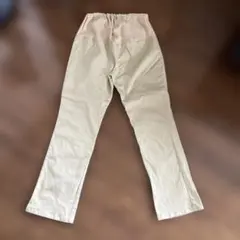 ベージュ マタニティパンツ ハイウエスト