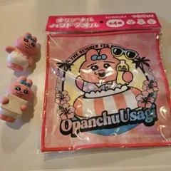 おぱんちゅうさぎハンドタオルとフィギュア２体のサムネイル