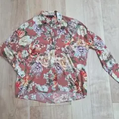 ZARA WOMAN 花柄長袖シャツ XS